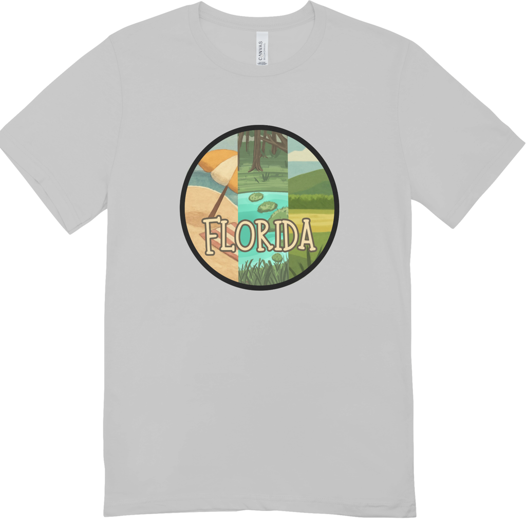 All of Florida Youth Circle Unisex Tee | Beach River Swamp Prairie Graphic Shirt