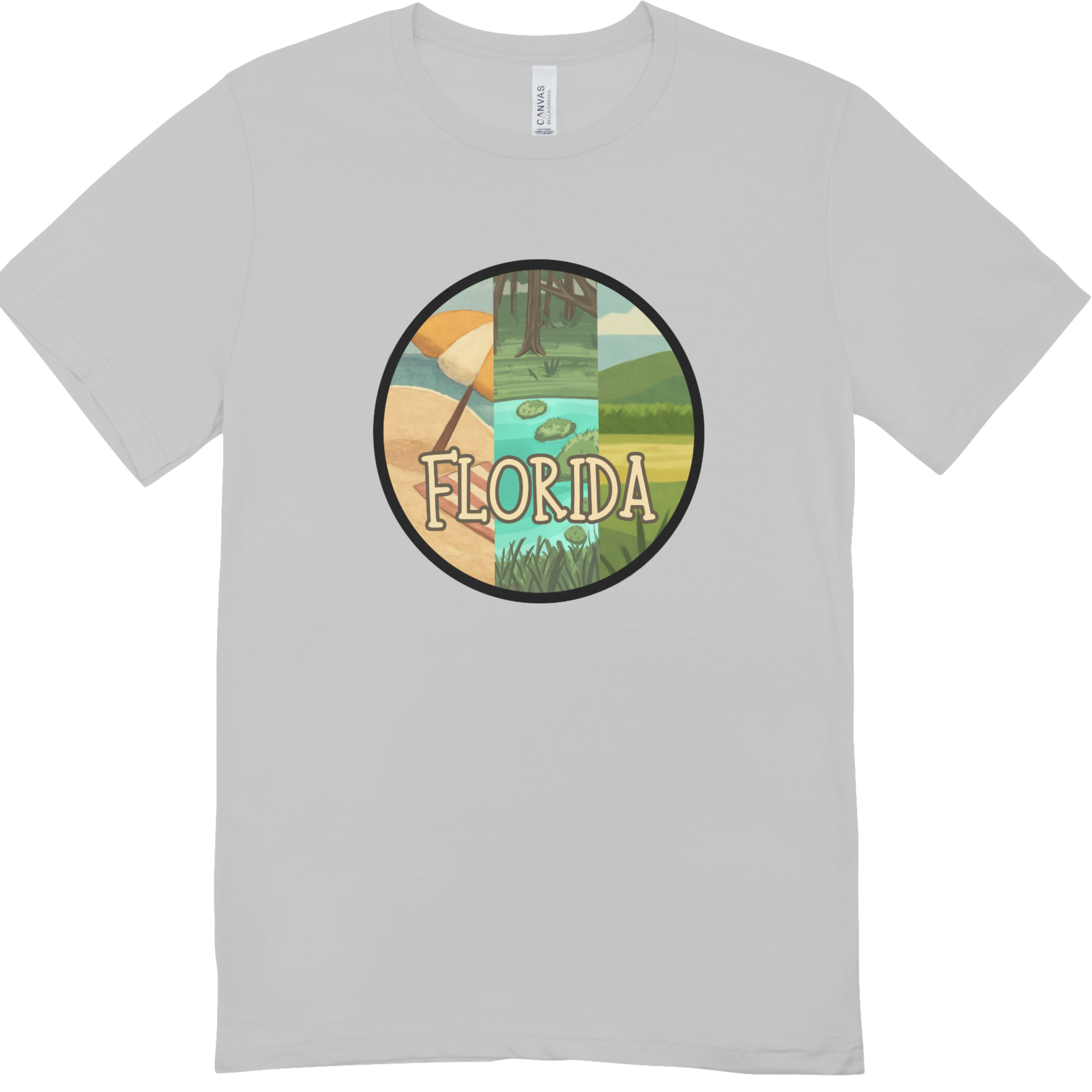 All of Florida Youth Circle Unisex Tee | Beach River Swamp Prairie Graphic Shirt
