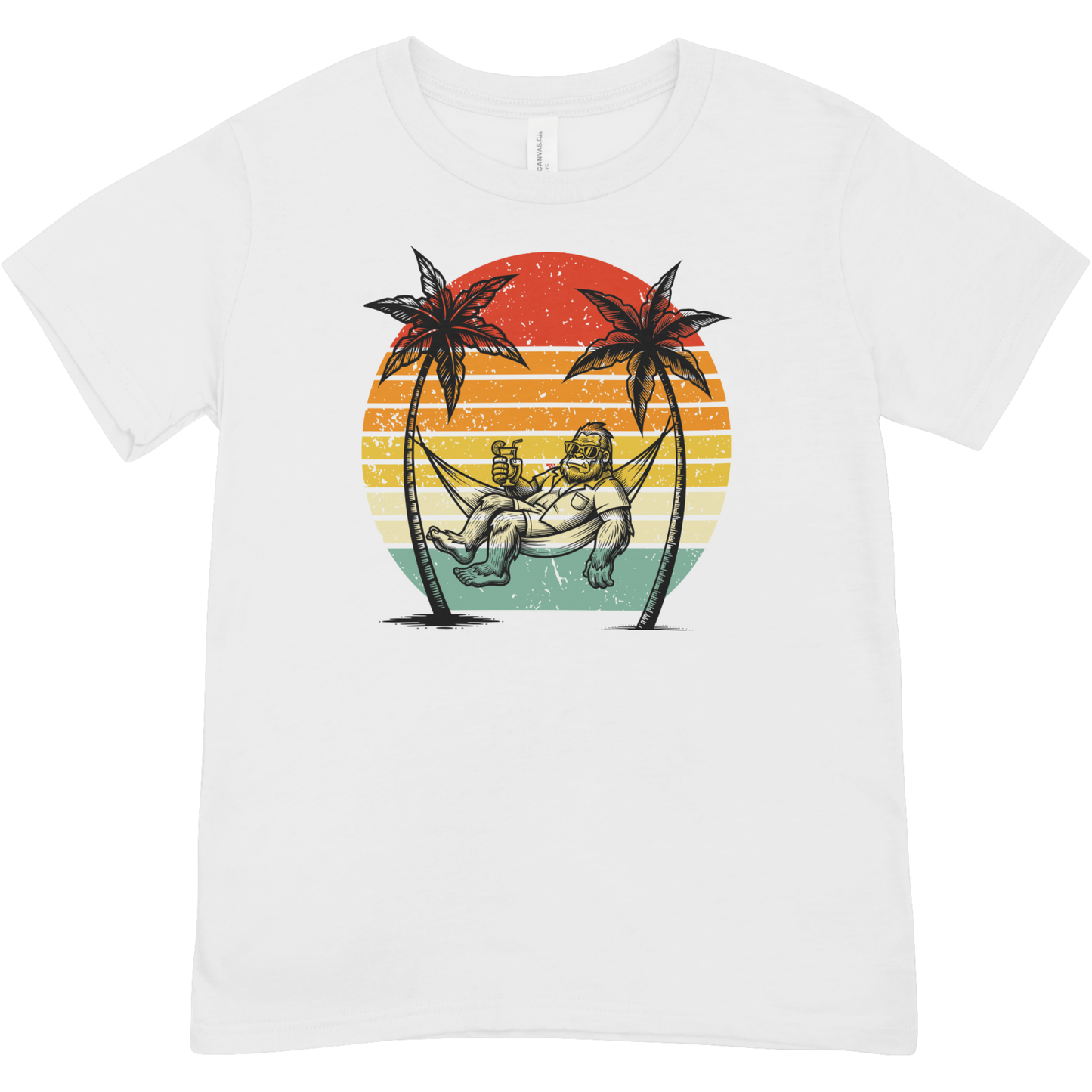 Bigfoot Beach Sunset Youth Graphic Tee – Funny Sasquatch Vacation Shirt | Vintage Retro Summer T-Shirt | LAHall Artworks Bigfoot Collection (Copy)