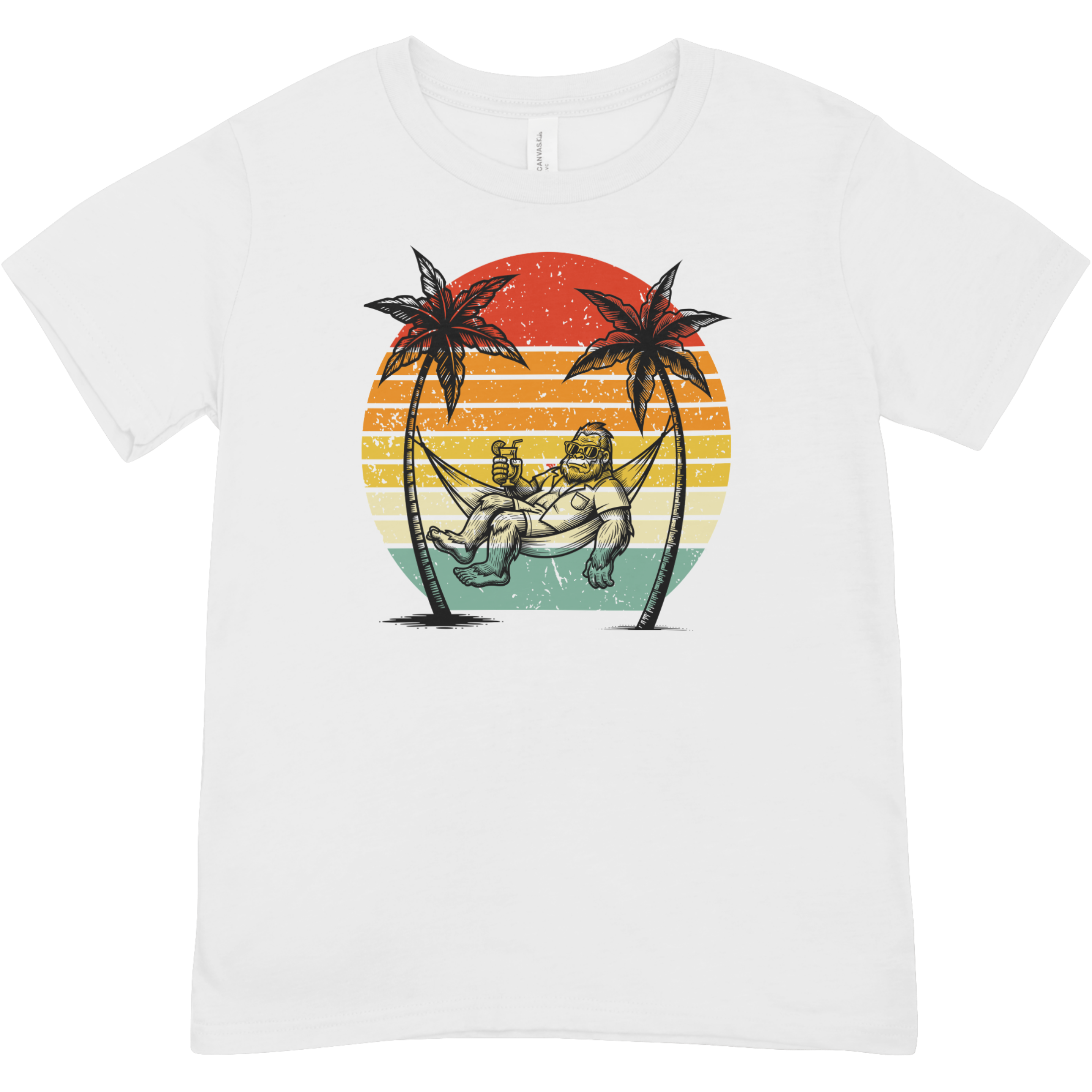 Bigfoot Beach Sunset Youth Graphic Tee – Funny Sasquatch Vacation Shirt | Vintage Retro Summer T-Shirt | LAHall Artworks Bigfoot Collection (Copy)