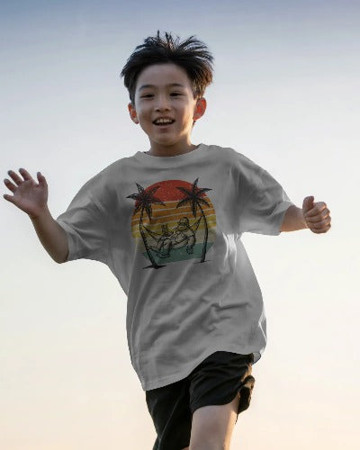 Bigfoot Beach Sunset Youth Graphic Tee – Funny Sasquatch Vacation Shirt | Vintage Retro Summer T-Shirt | LAHall Artworks Bigfoot Collection (Copy)