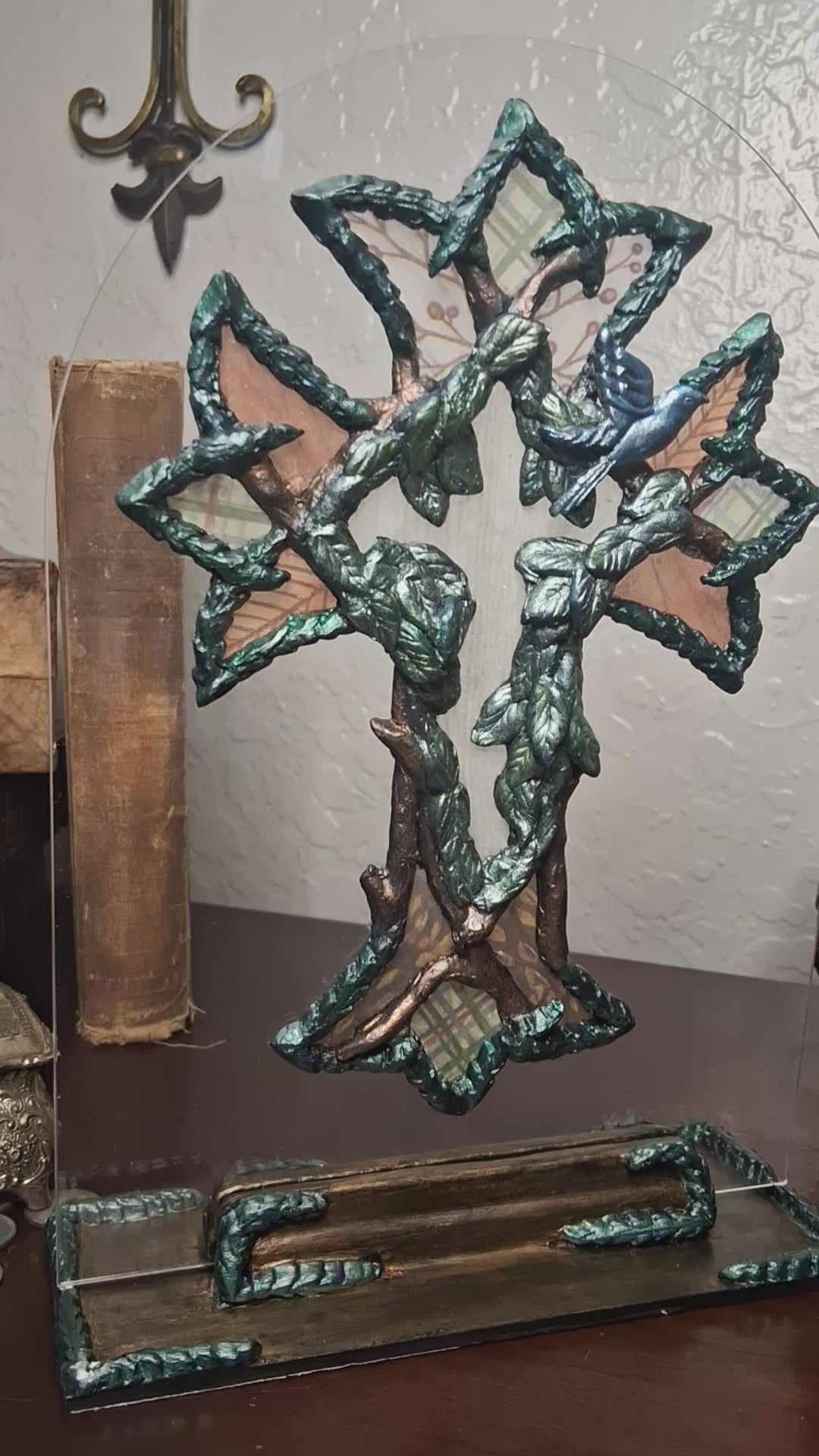Peace in Nature | Original Sculpted Acrylic Suncatcher Art | Mixed Media Nature Sculpture | From the Studio Collection