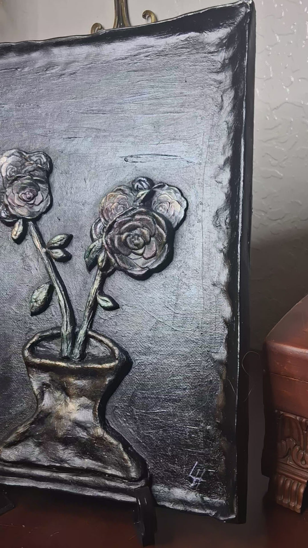 Bring It Inside | Original Sculpted Relief Floral Painting | 9x12 Mixed Media Artwork | From the Studio Collection