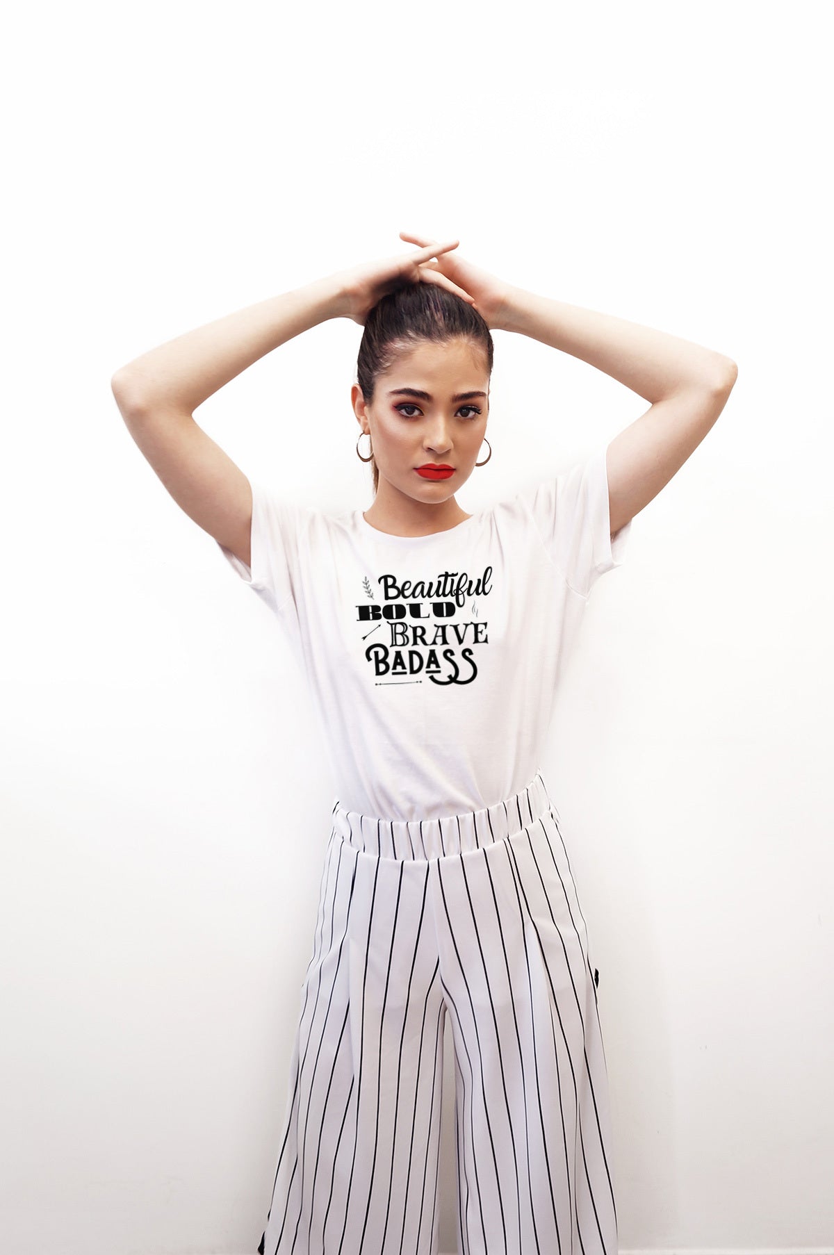 Beautiful, Bold, Brave, Badass Inspirational Graphic Tee - LAHall Artworks Fun and Inspirational Quote