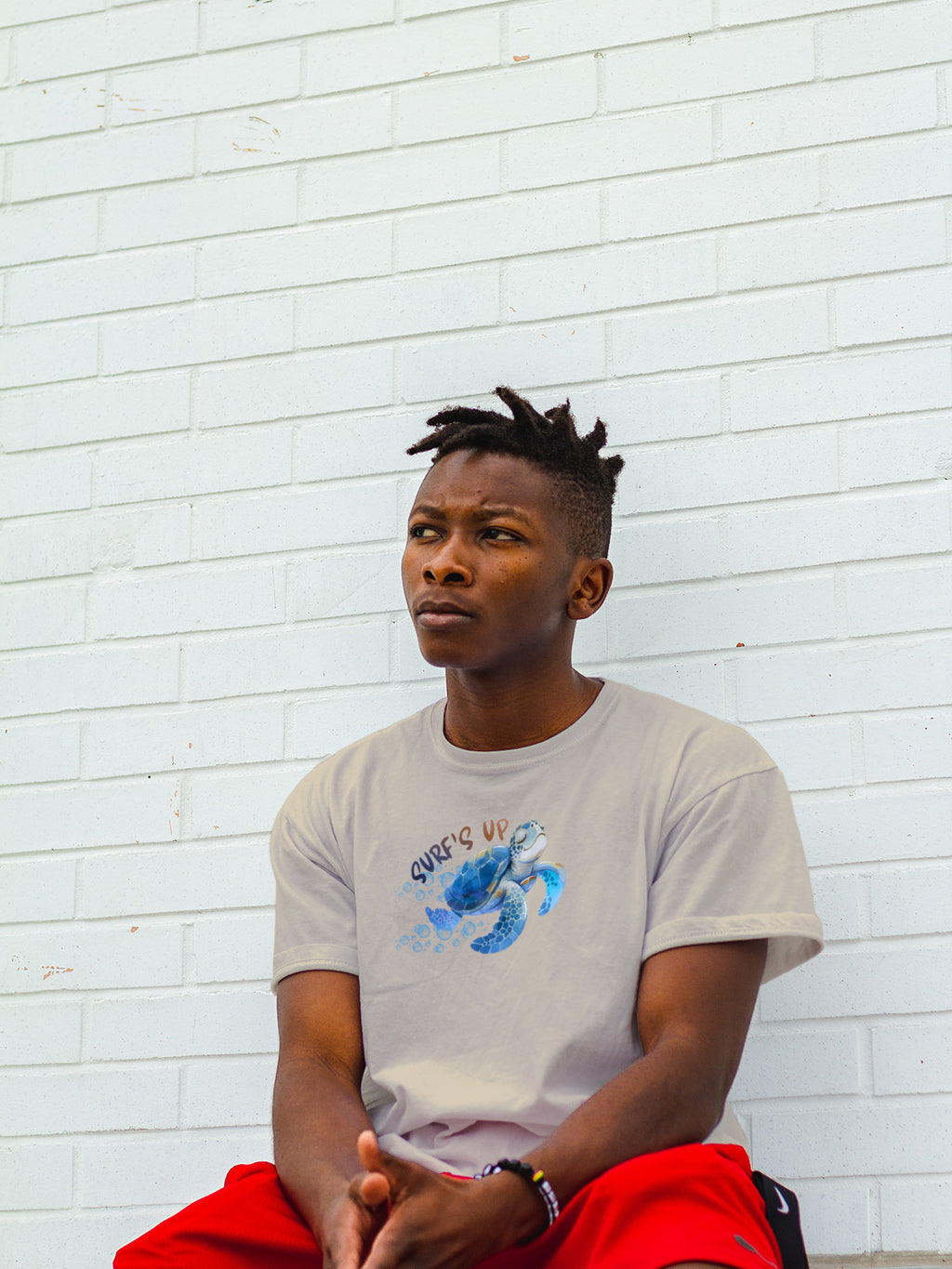 "Surf’s Up" Cartoon Sea Turtle Graphic Tee | Cute Ocean Surf Shirt | Coastal Beach Vibes T-Shirt | LAHall Artworks