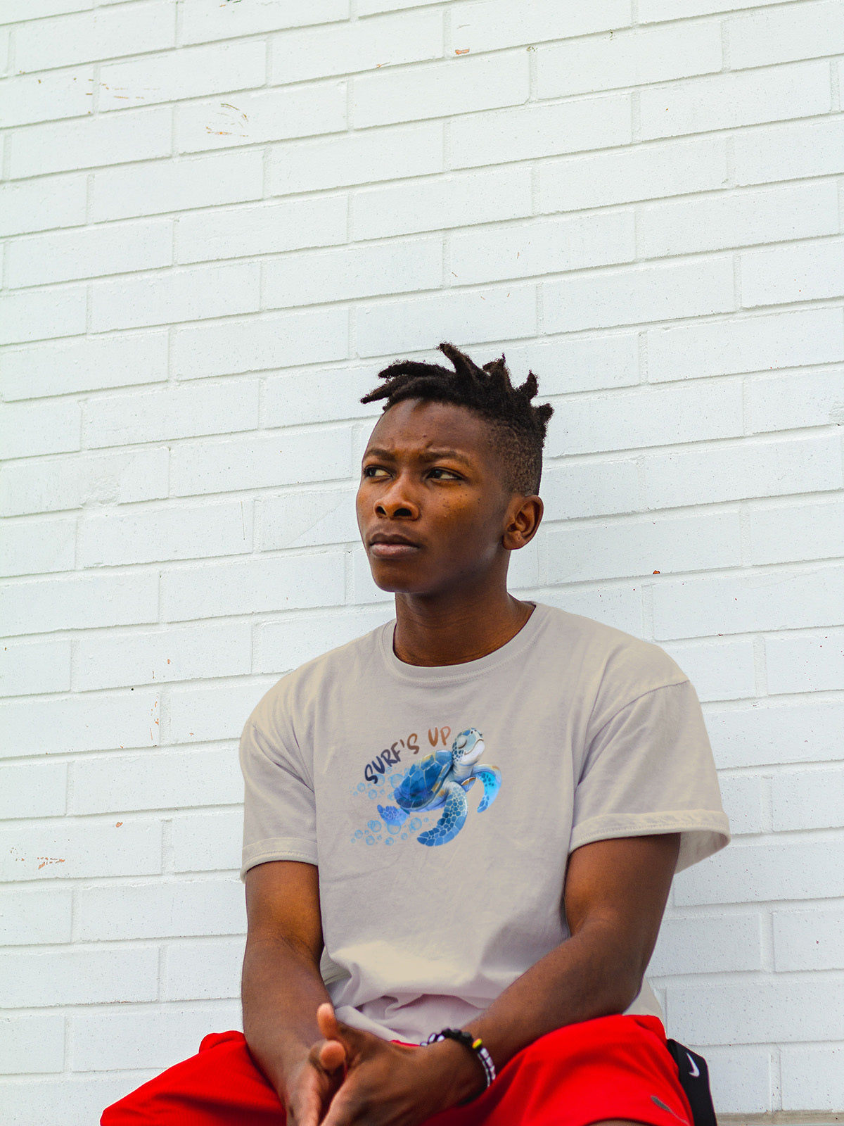 "Surf’s Up" Cartoon Sea Turtle Graphic Tee | Cute Ocean Surf Shirt | Coastal Beach Vibes T-Shirt | LAHall Artworks
