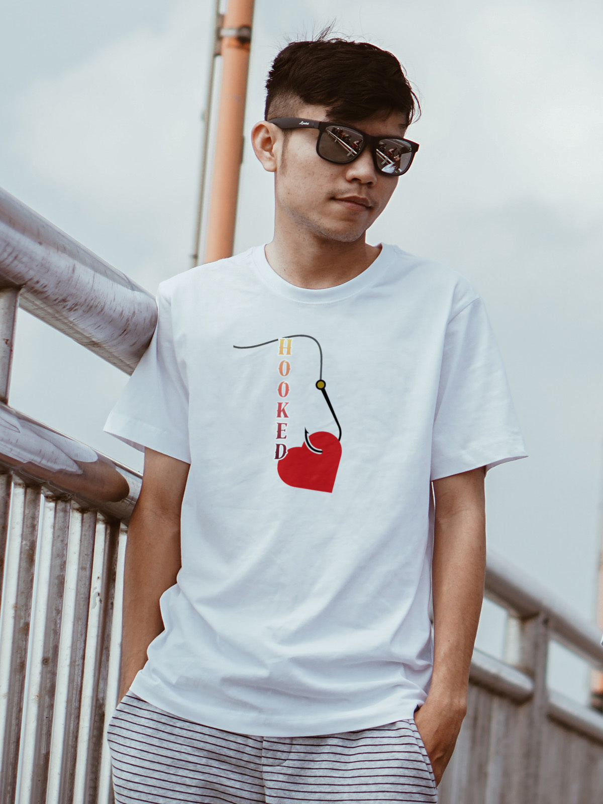 Hooked Valentine’s Day Graphic Tee | Fishing Heart Unisex Love T-Shirt