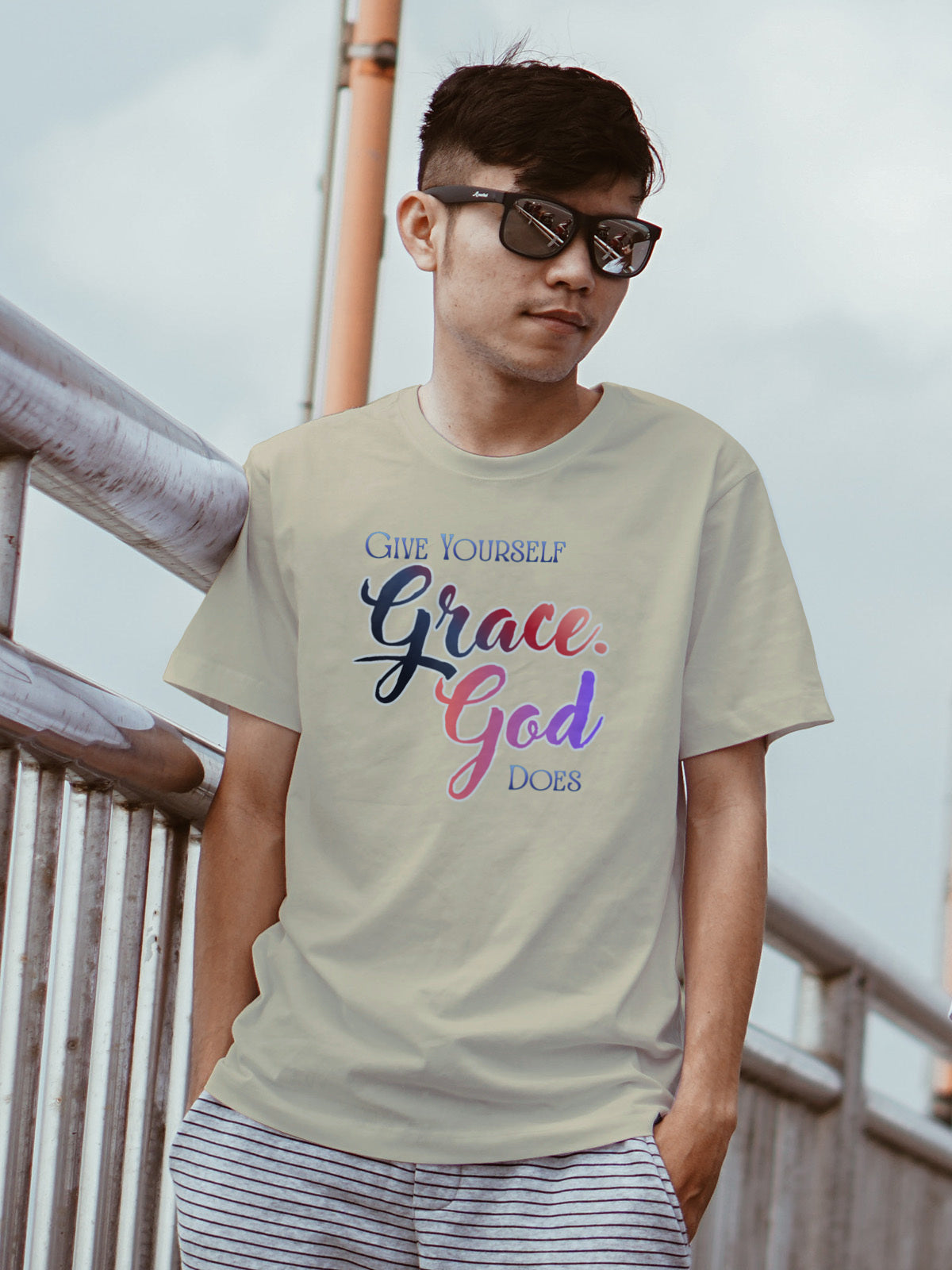 "Give Yourself Grace, God Does" Inspirational T-Shirt | Faith Graphic Tee | LAHall Artworks