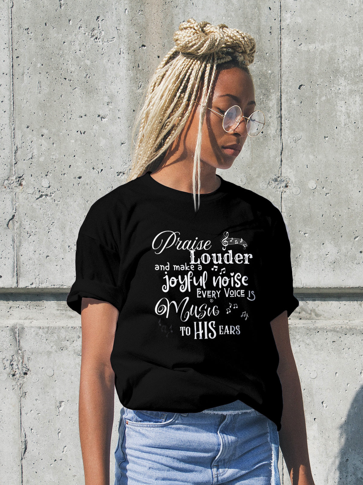 Sophia's Praise Louder Unisex Christian T-Shirt  | Inspirational Faith Tee by LAHall Artworks