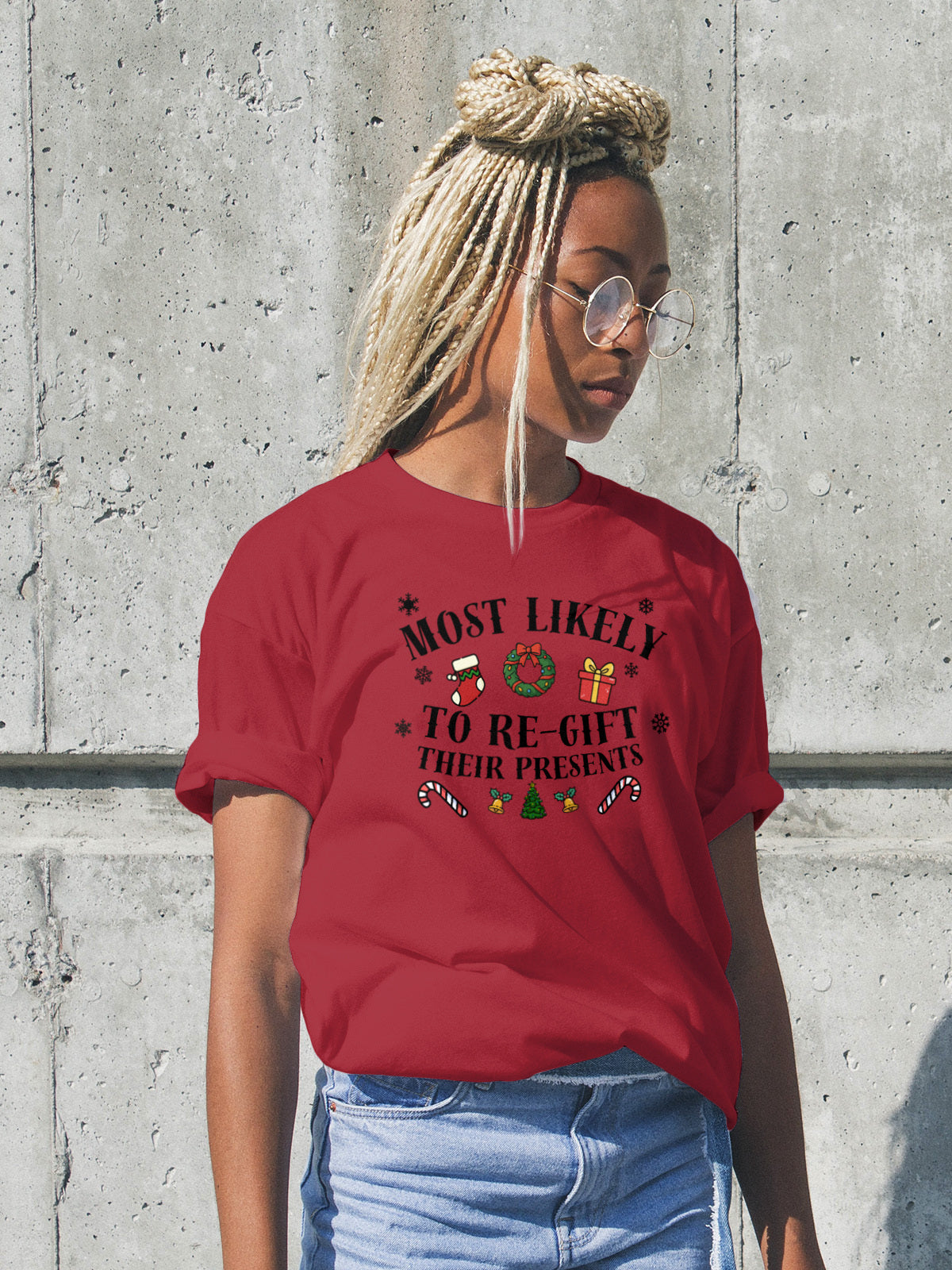 Most Likely to Regift Their Presents Christmas Tee — Playful Unisex Holiday Shirt with Cute Festive Graphics | LAHall Artworks