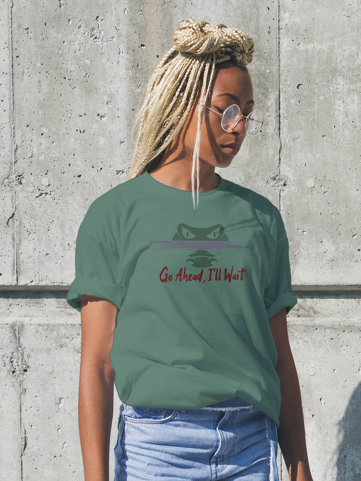 “Go Ahead, I’ll Wait” Shirt - Funny Alligator Graphic Tee | Florida Gator T-Shirt | Wildlife Humor Tee | LAHall Artworks