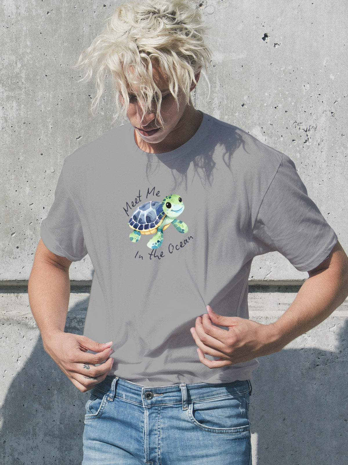 “Meet Me in the Ocean” Shirt - Cute Baby Sea Turtle Graphic Tee  | Ocean Lover T-Shirt | Coastal Beach Tee | LAHall Artworks