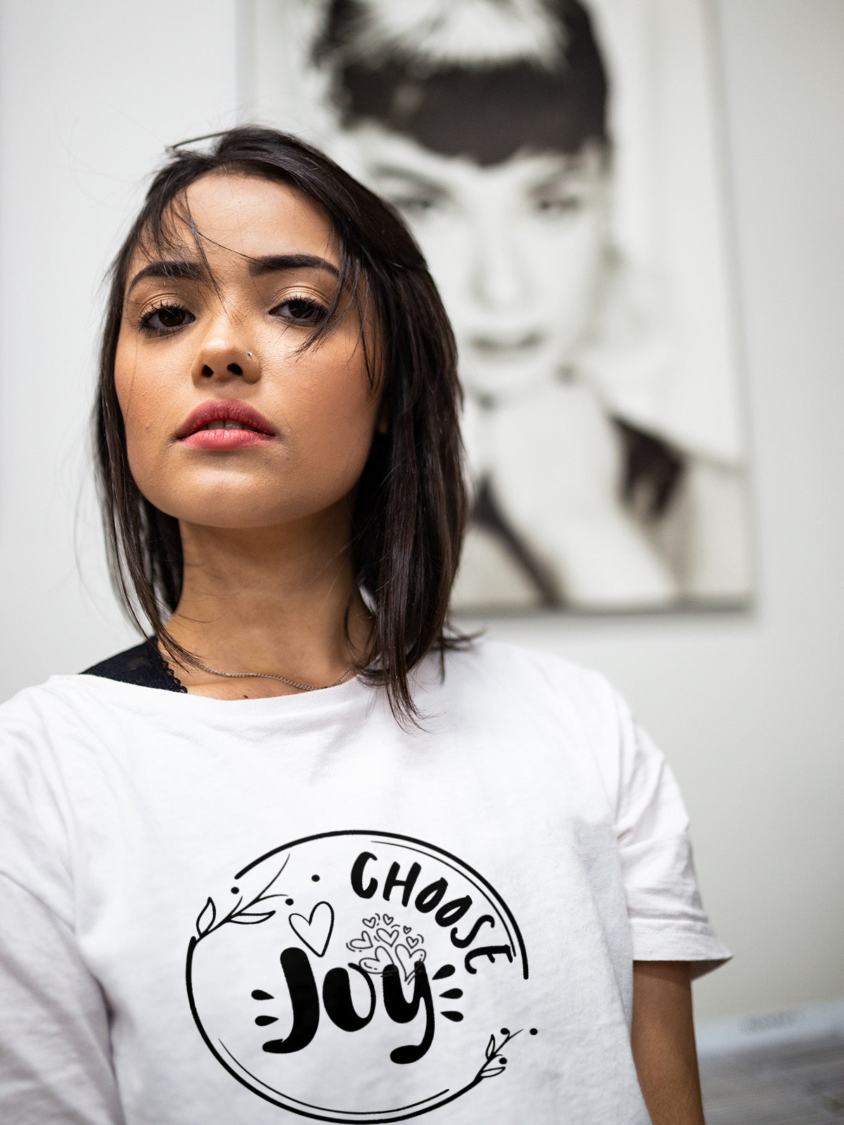 "Choose Joy" line art Unisex Graphic Tee | Inspirational Minimal Line Art Shirt