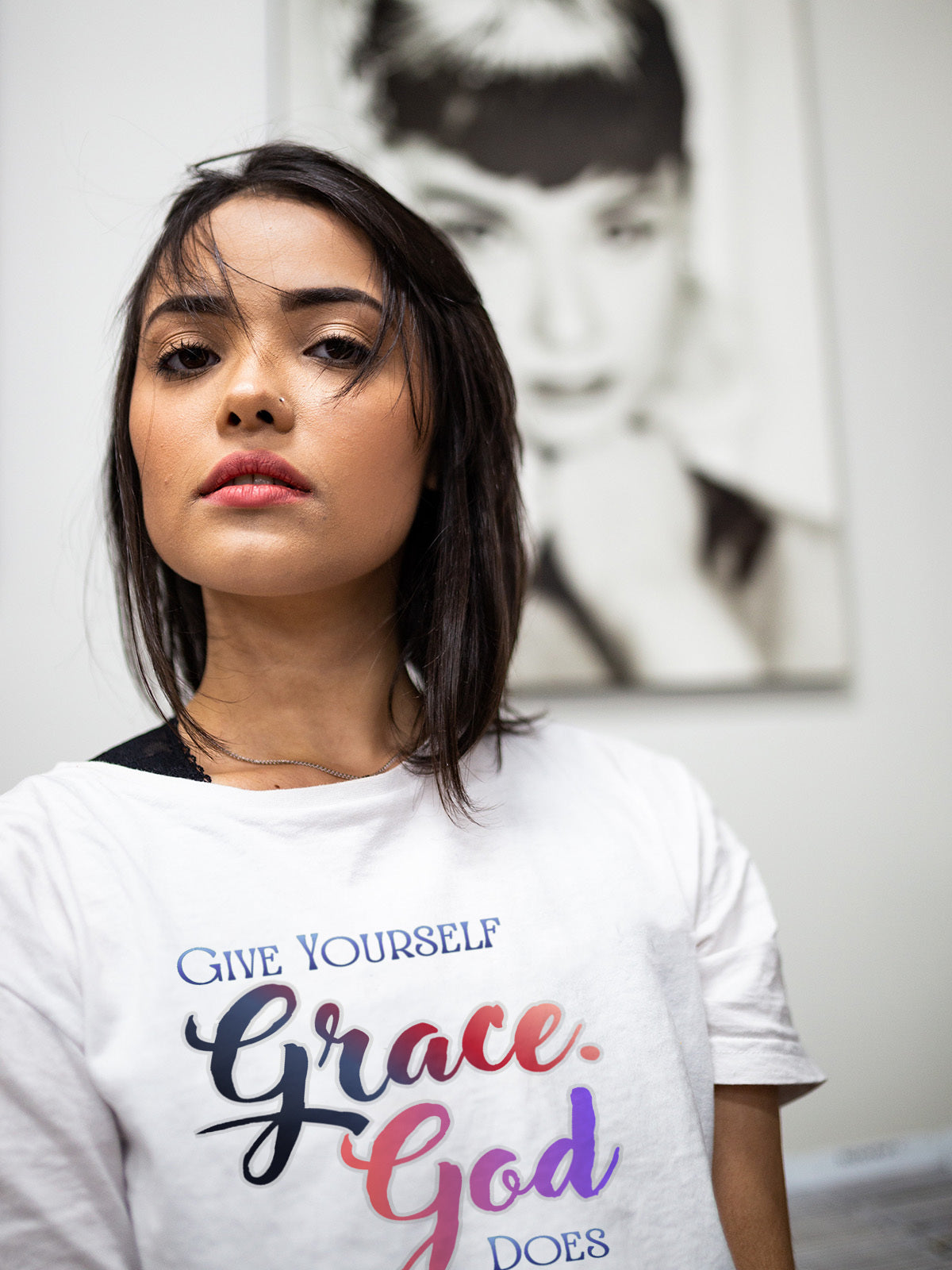 "Give Yourself Grace, God Does" Inspirational T-Shirt | Faith Graphic Tee | LAHall Artworks