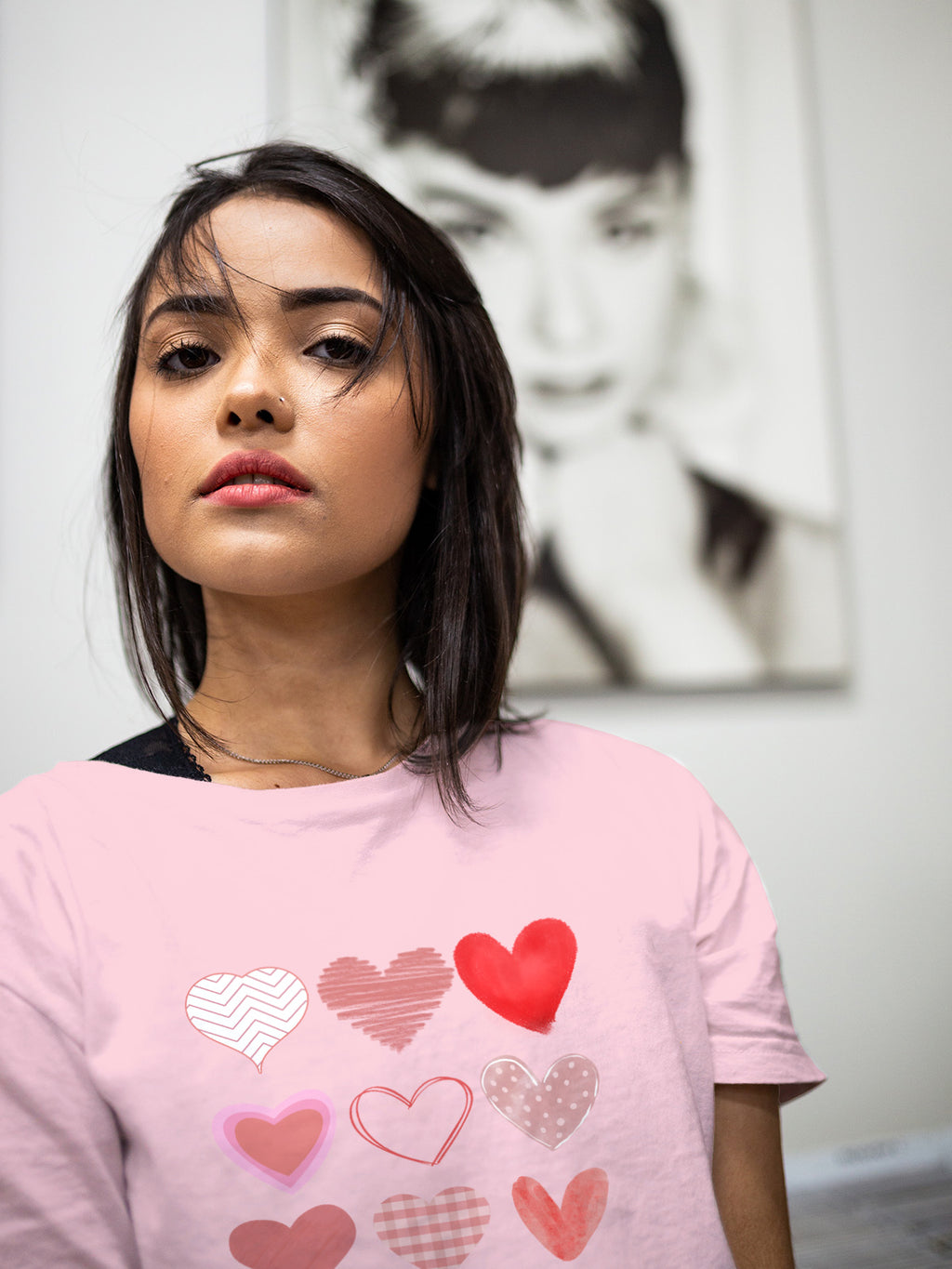 Nine Hearts Valentine’s Day Graphic Tee | Unisex Heart Grid Love T-Shirt - LAHall Artworks