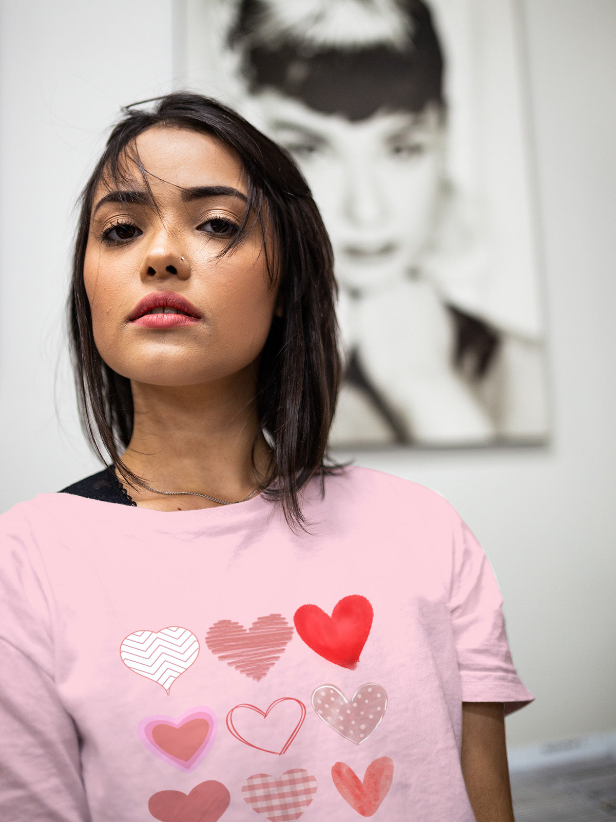 Nine Hearts Valentine’s Day Graphic Tee | Unisex Heart Grid Love T-Shirt - LAHall Artworks
