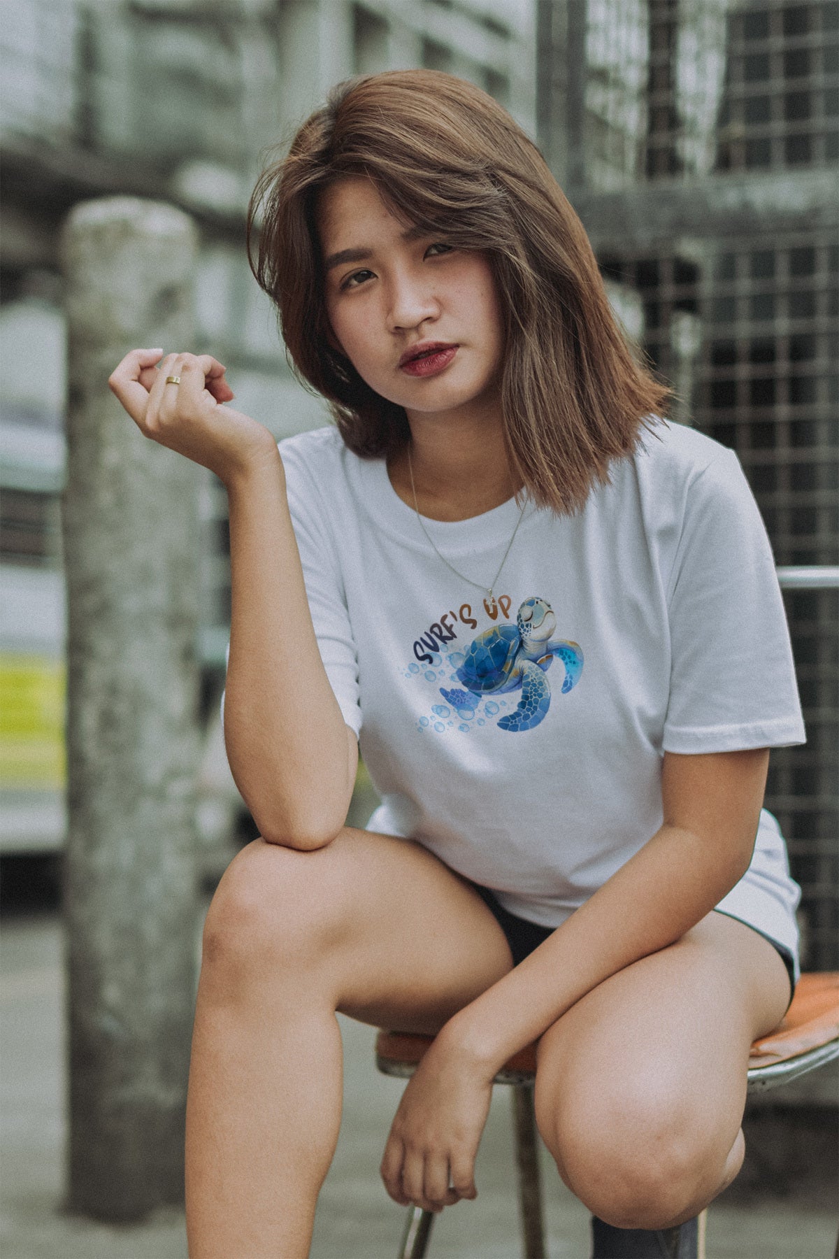 "Surf’s Up" Cartoon Sea Turtle Graphic Tee | Cute Ocean Surf Shirt | Coastal Beach Vibes T-Shirt | LAHall Artworks
