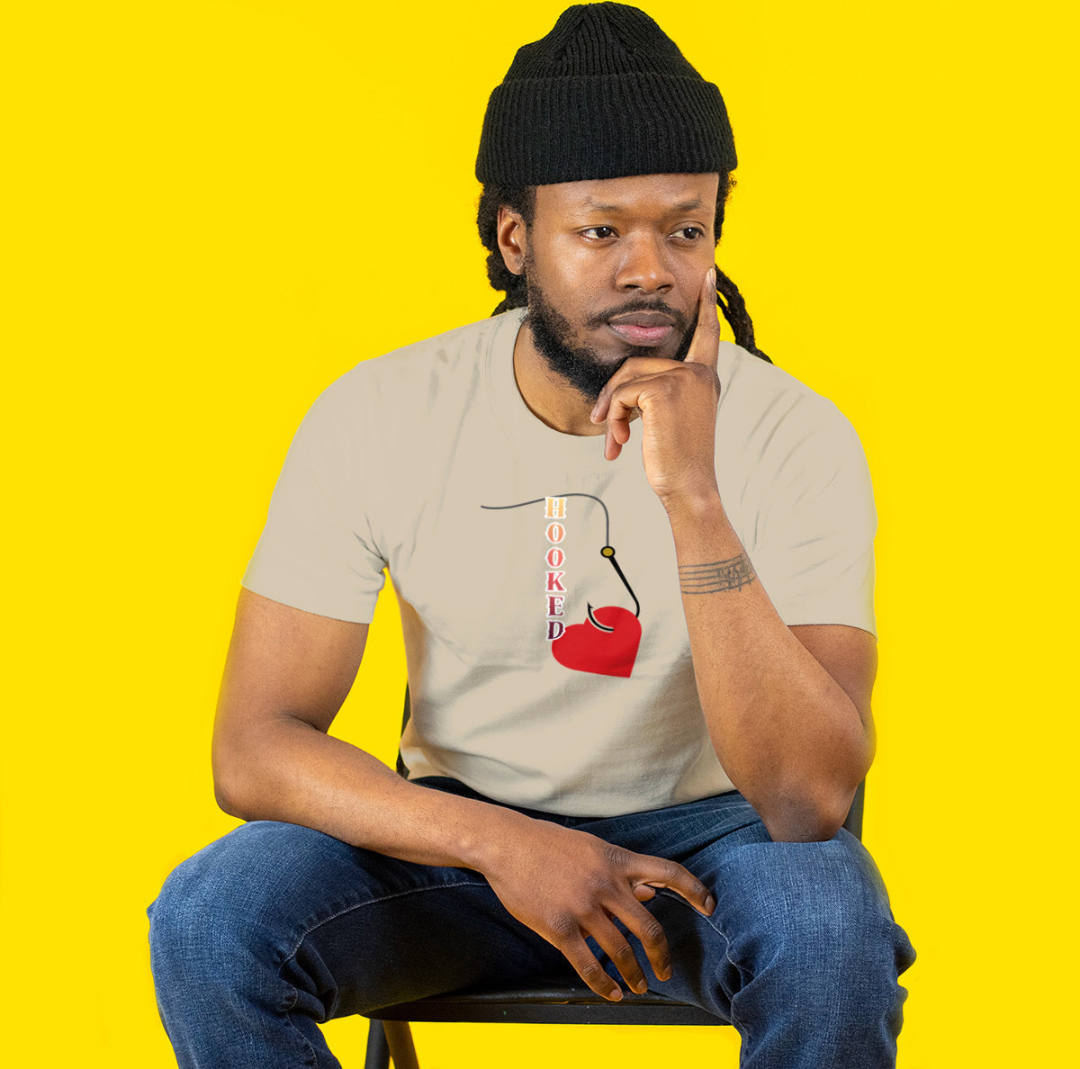 Hooked Valentine’s Day Graphic Tee | Fishing Heart Unisex Love T-Shirt