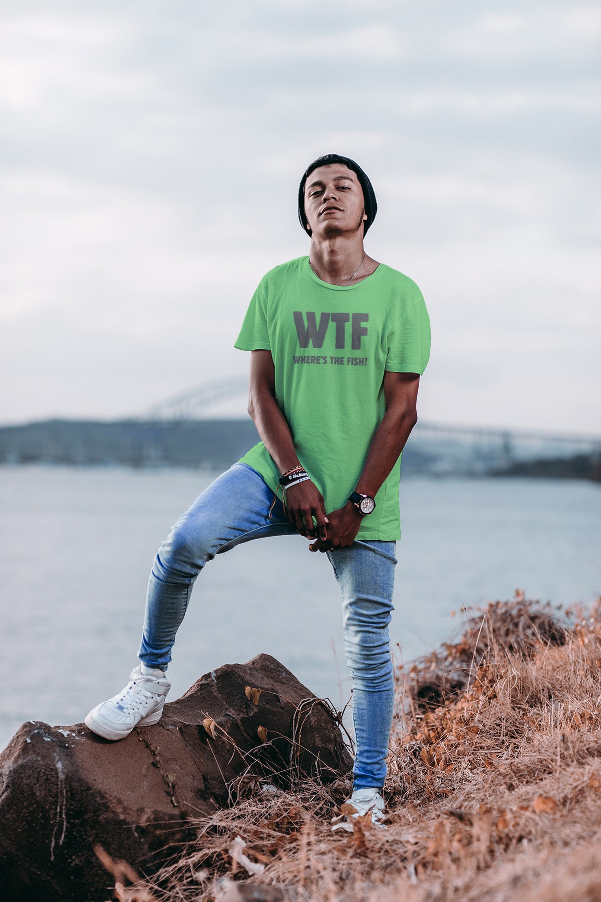"WTF Where’s the Fish?" Graphic T-Shirt | LAHall Artworks Fishing Graphic Tee