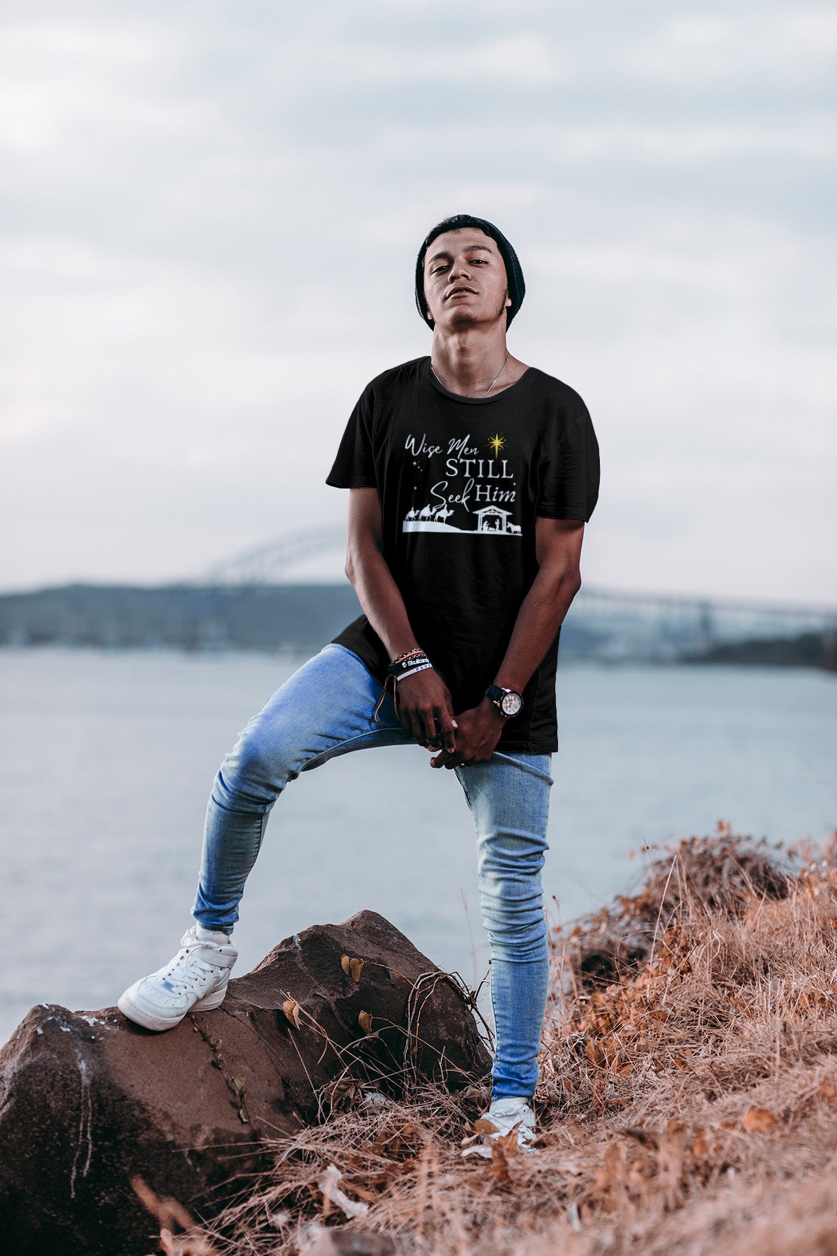 Wise Men Still Seek Him T-Shirt – Christian Christmas Nativity Unisex Tee | Faith-Based Holiday Shirt in Black or White