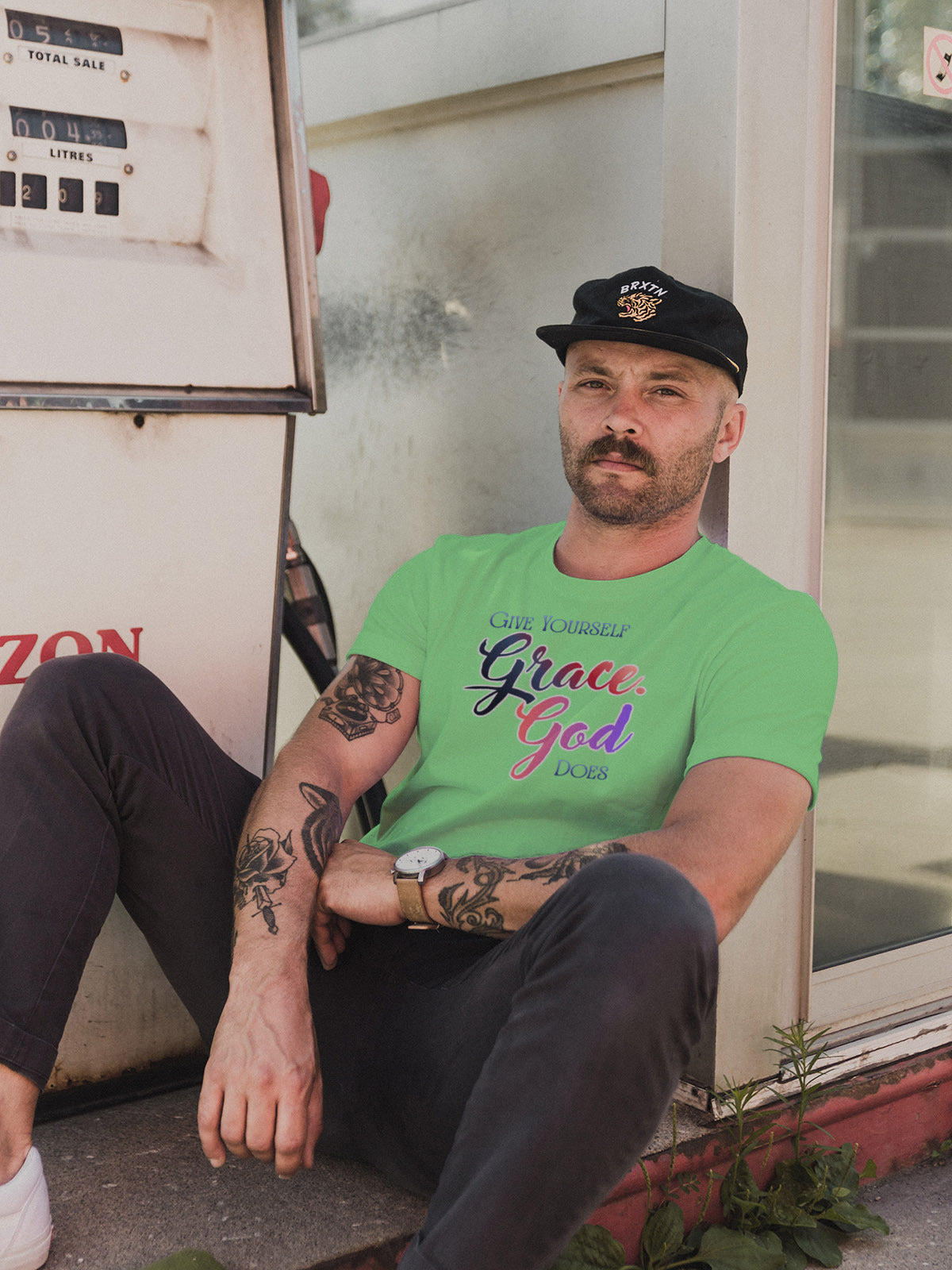 "Give Yourself Grace, God Does" Inspirational T-Shirt | Faith Graphic Tee | LAHall Artworks