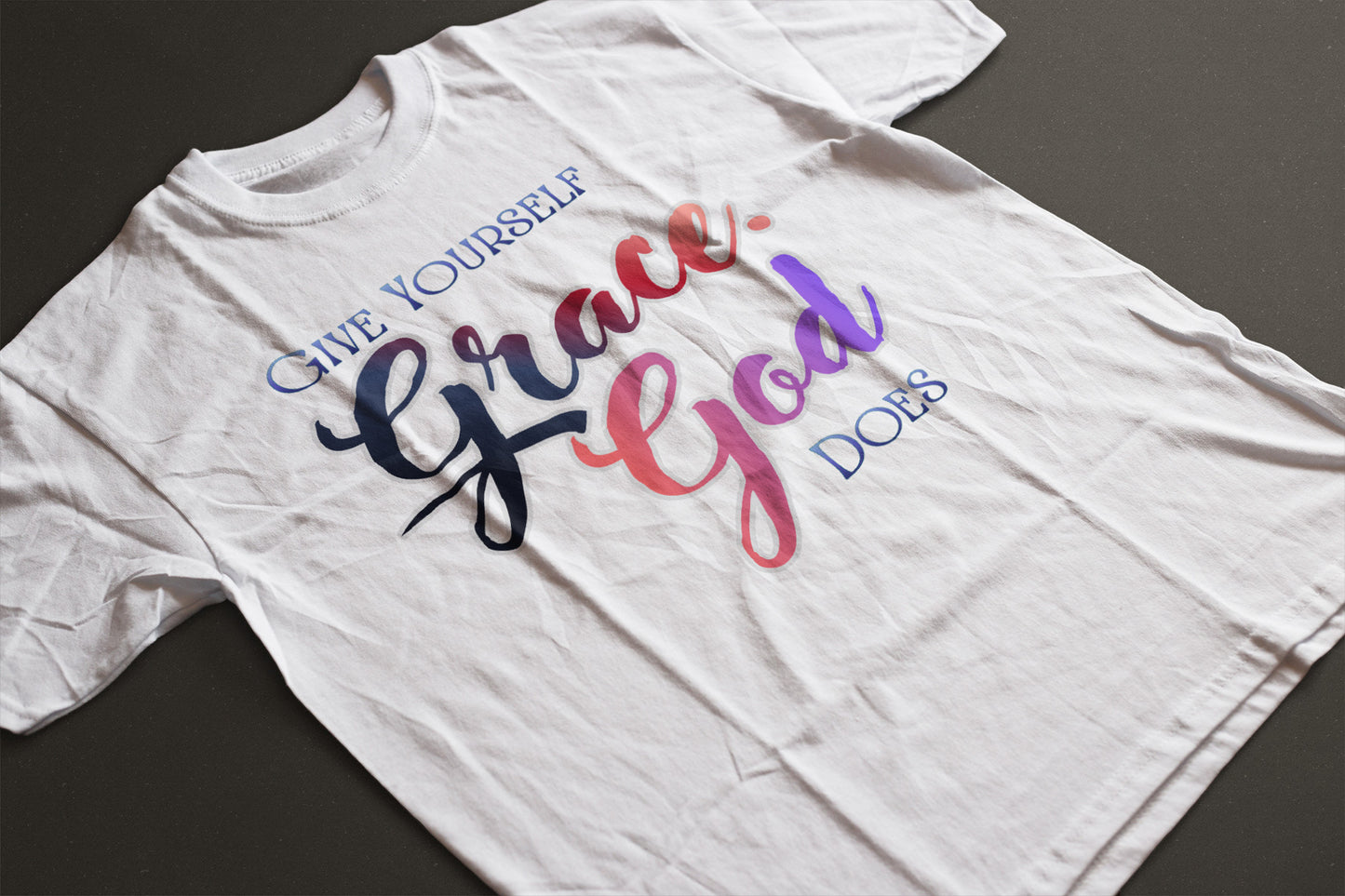 "Give Yourself Grace, God Does" Inspirational T-Shirt | Faith Graphic Tee | LAHall Artworks