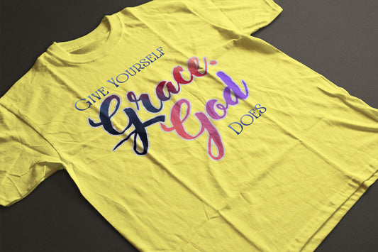 Give Yourself Grace, God Does T-Shirt | Faith Graphic Tee | LAHall Artworks