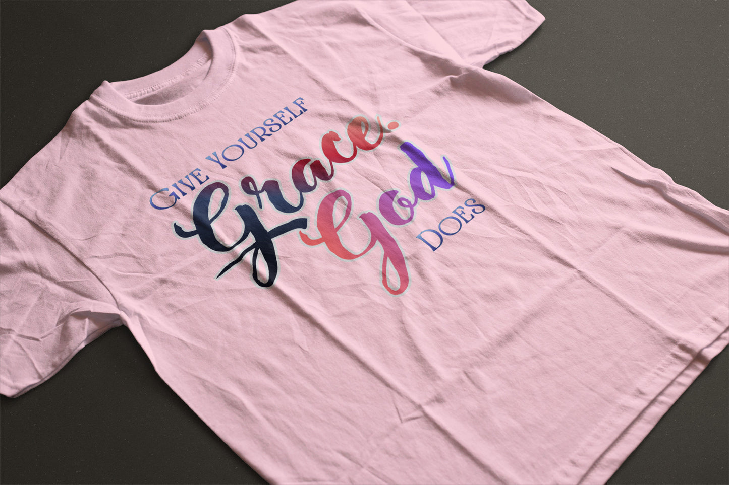 "Give Yourself Grace, God Does" Inspirational T-Shirt | Faith Graphic Tee | LAHall Artworks