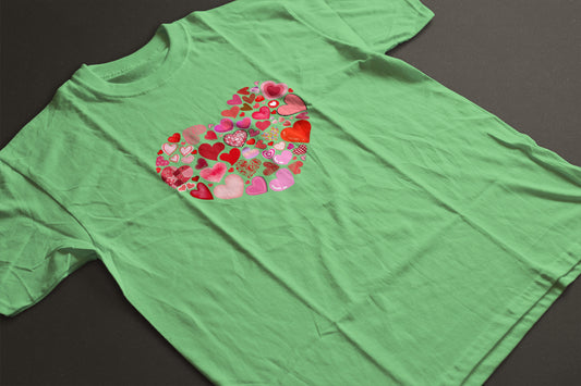 Heart of Hearts Valentine’s Day Graphic Tee | Unisex Love T-Shirt in Red, Pink & Purple