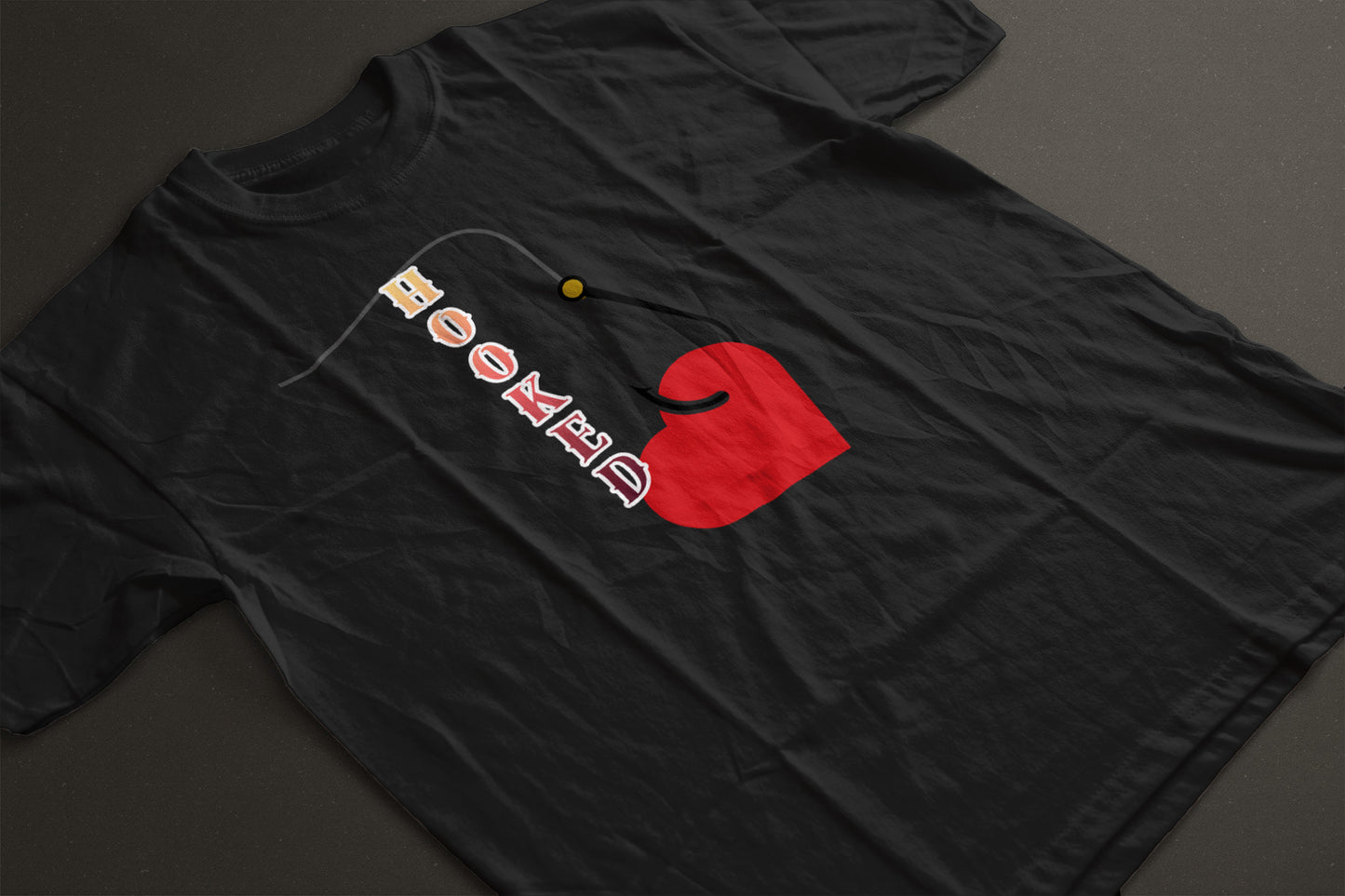 Hooked Valentine’s Day Graphic Tee | Fishing Heart Unisex Love T-Shirt