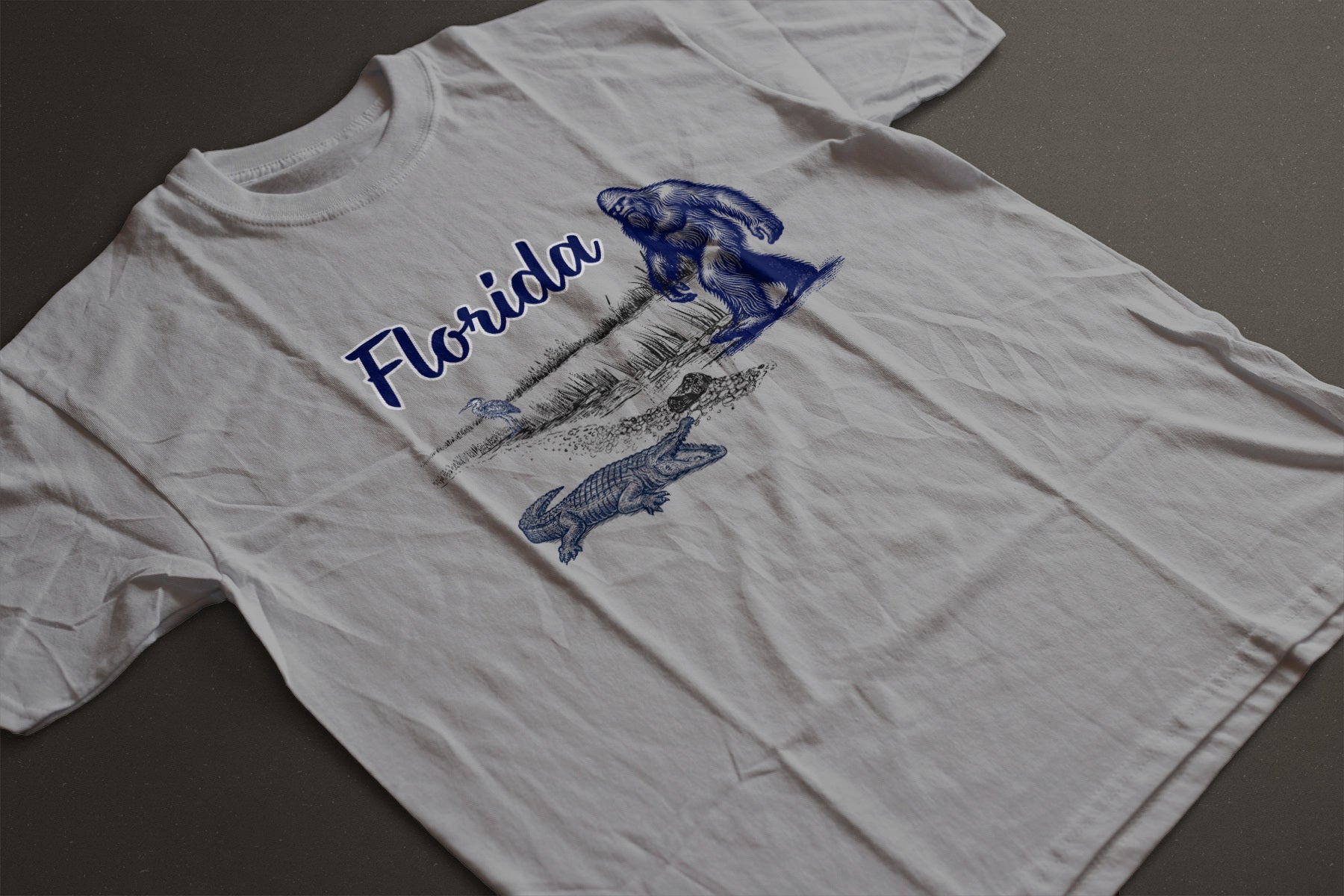Florida "wild" life Bigfoot Sketch Tee | LAHall Artworks Florida Graphic T-Shirt