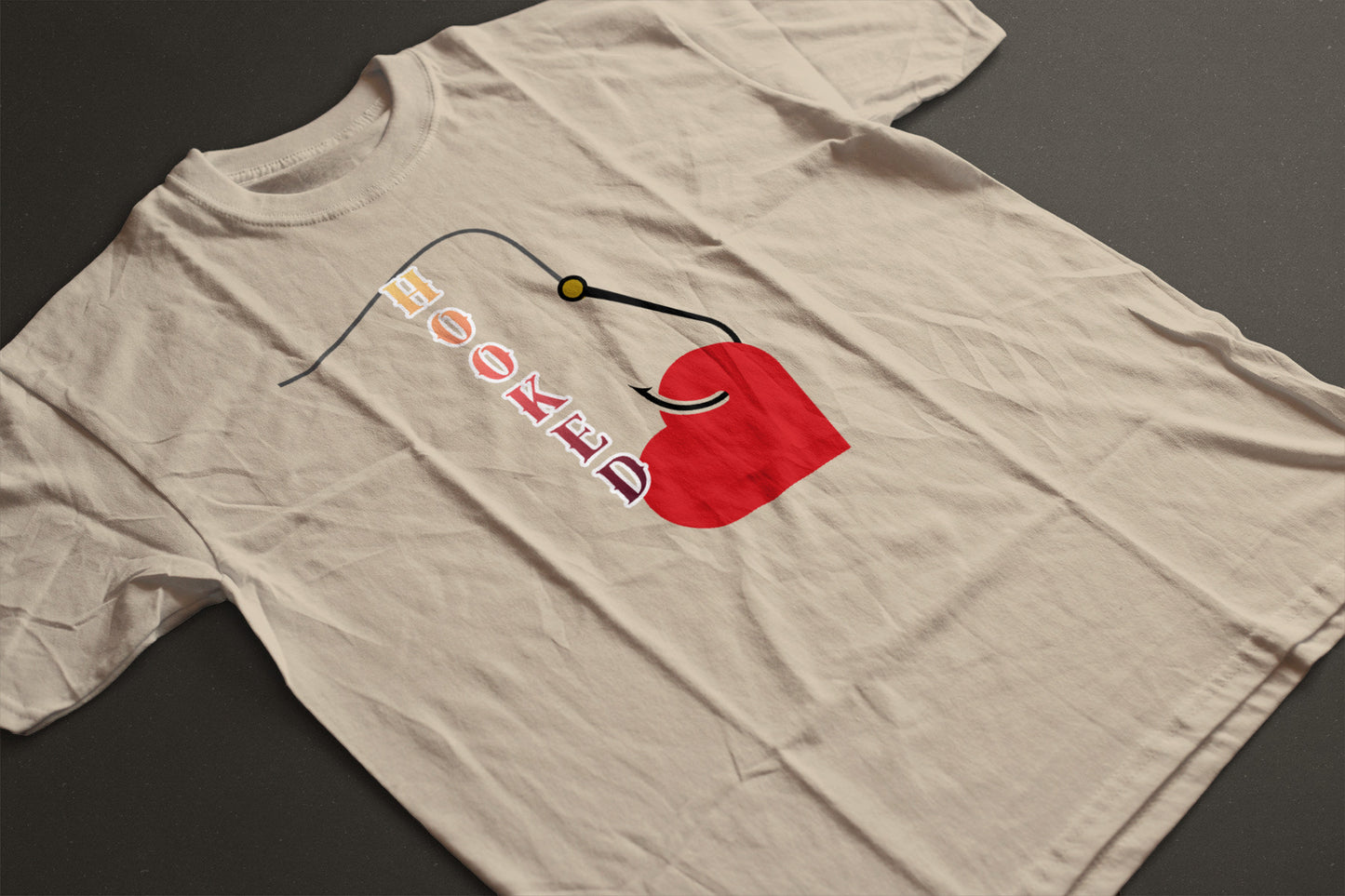 Hooked Valentine’s Day Graphic Tee | Fishing Heart Unisex Love T-Shirt