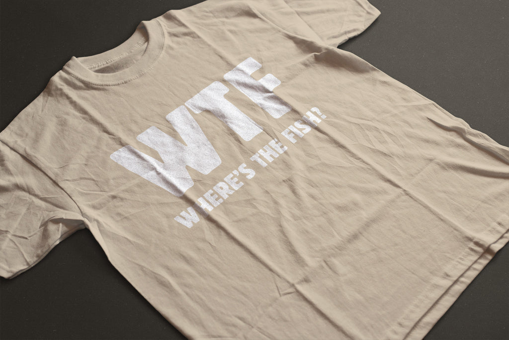 "WTF Where’s the Fish?" Graphic T-Shirt | LAHall Artworks Fishing Graphic Tee