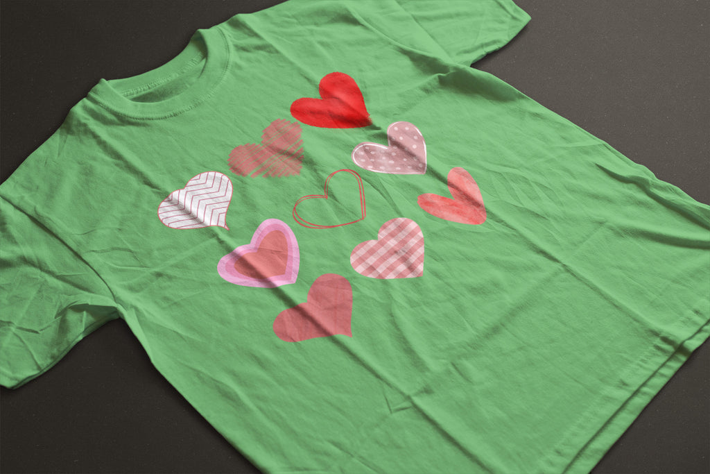 Nine Hearts Valentine’s Day Graphic Tee | Unisex Heart Grid Love T-Shirt - LAHall Artworks