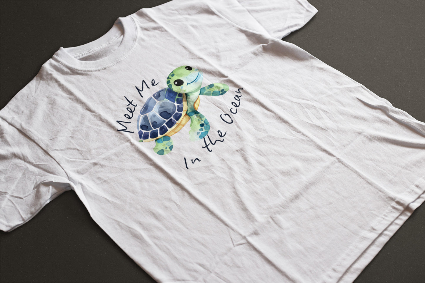 “Meet Me in the Ocean” Shirt - Cute Baby Sea Turtle Graphic Tee  | Ocean Lover T-Shirt | Coastal Beach Tee | LAHall Artworks