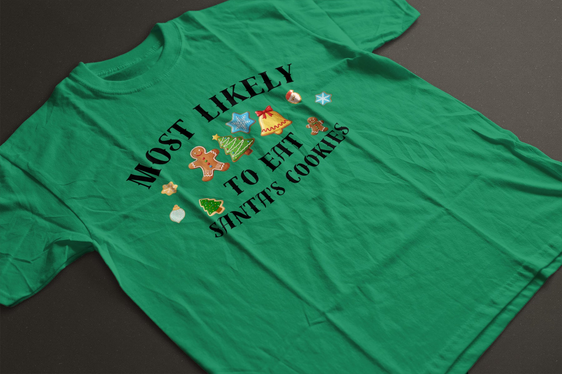 Most Likely to Eat Santa’s Cookies Christmas Tee — Fun Unisex Holiday T-Shirt with Cute Cookie Graphics | LAHall Artworks