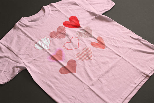 Nine Hearts Valentine’s Day Graphic Tee | Unisex Heart Grid Love T-Shirt