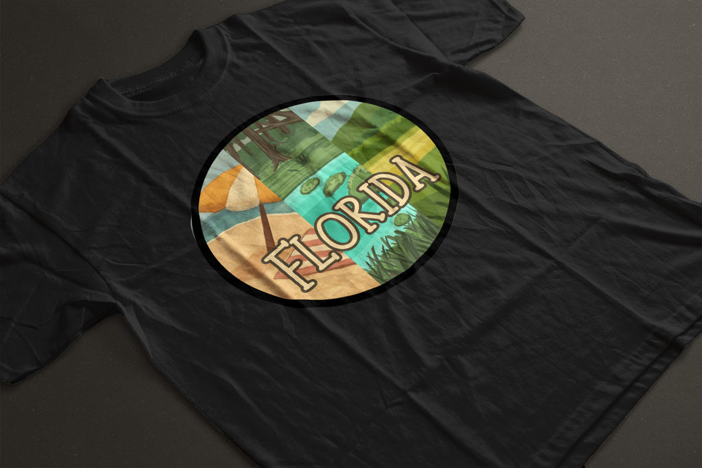 All of Florida Circle Unisex Tee | Beach River Swamp Prairie Graphic Shirt
