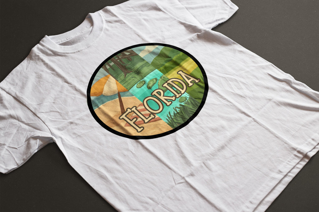 All of Florida Circle Unisex Tee | Beach River Swamp Prairie Graphic Shirt