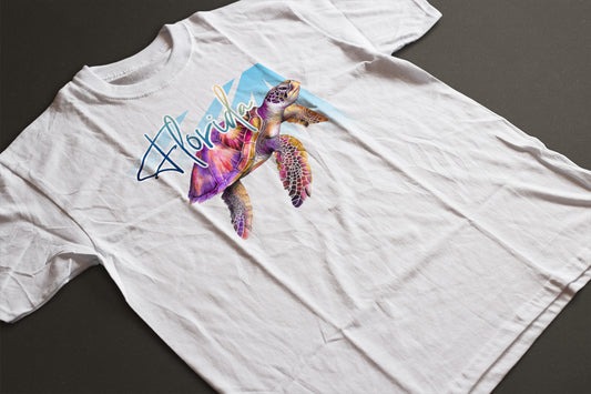 Florida Sea Turtle Graphic Tee | Ocean Rays Wildlife Shirt | Coastal Nature T-Shirt | LAHall Artworks